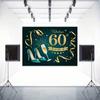 2D "Fabulous 60th Birthday" Backdrop Teal Gold High Heels & Champagne Photography Background Cloth