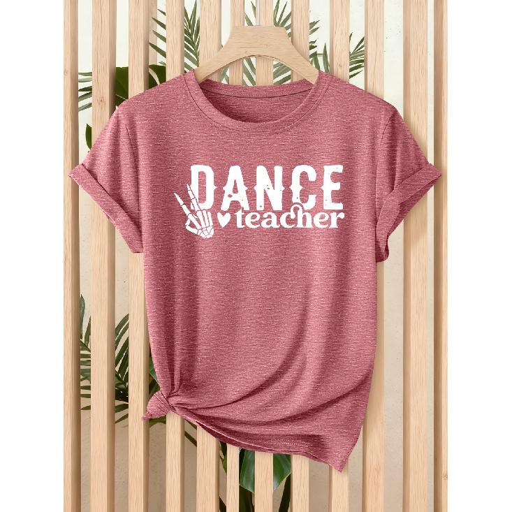 Fun Gesture Script for Dance Teachers Fashionable printed retro-style short sleeves Versatile for daily commuting and casual wear in spring and