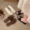 Butterfly Knot Women's Sandals, Fashionable Slippers for Outerwear, Versatile Beach Slippers, One-piece Slippers for Women, Casual Vacation Sandals