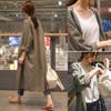 New ArrivalS Open Run Women S Navy Coat Jacket Long looSe No Collar