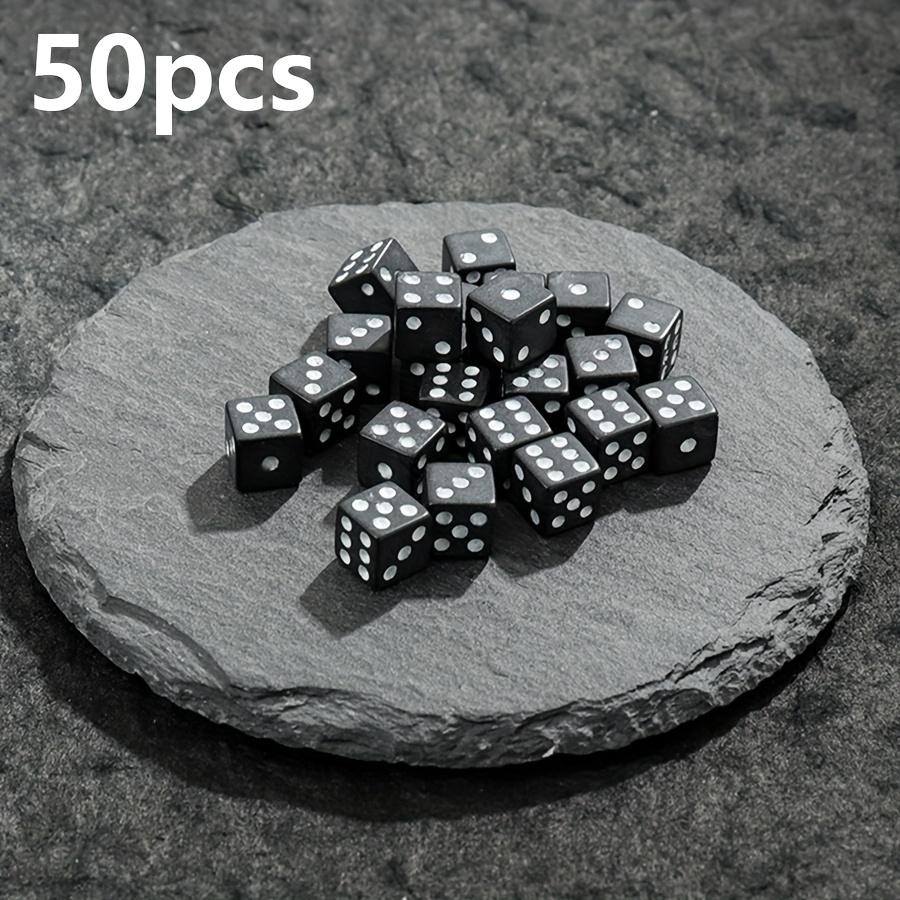50pcs 8mm Dice Black White Red Green Yellow Multi Color Gaming Dice for Tabletop RPG Board Games Math Teaching JXB