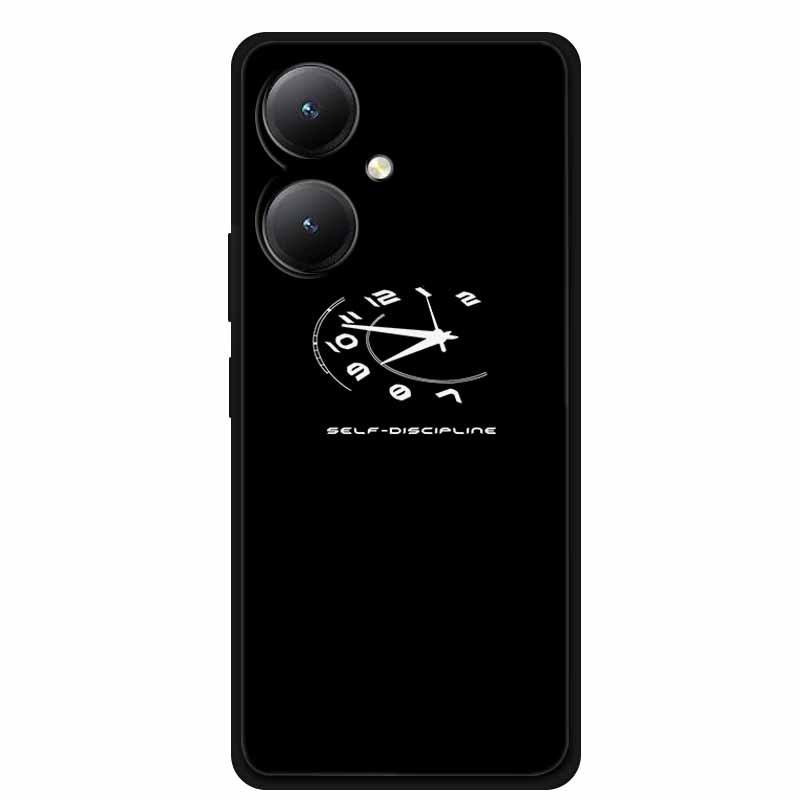 Black TPU Soft Case for Y27 4G, Y35, Y35m+, Y55T 5G Phones - Cross-Line Design