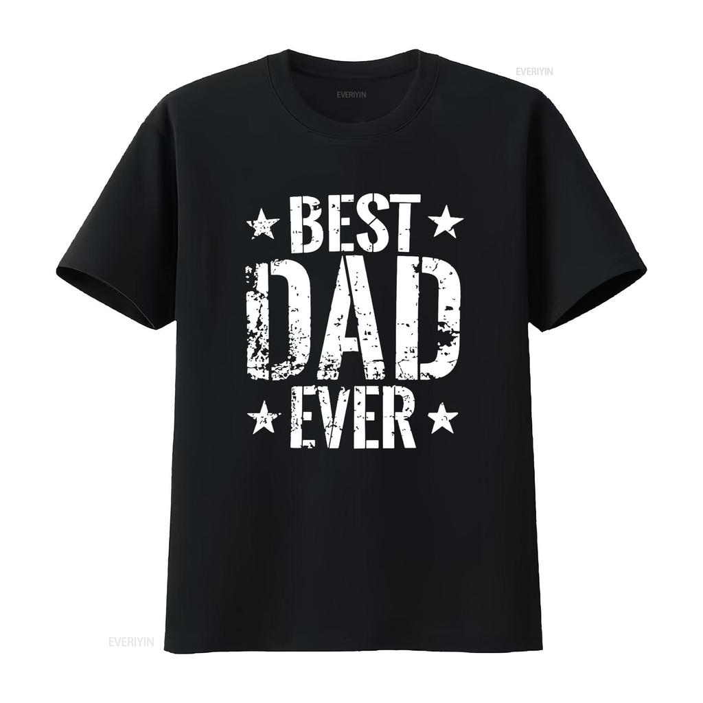 Best Dad Ever T Shirt Funny S for Fathers Day Husband Mens Vintage Washed Graphic Slightly Soft Homme Stretched Unisex
