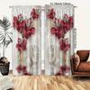 2 Pieces of Flowers Printed Curtains, Pole Bag Curtains 30*65, Bedroom, Living Room, Home Decoration, Room Decoration
