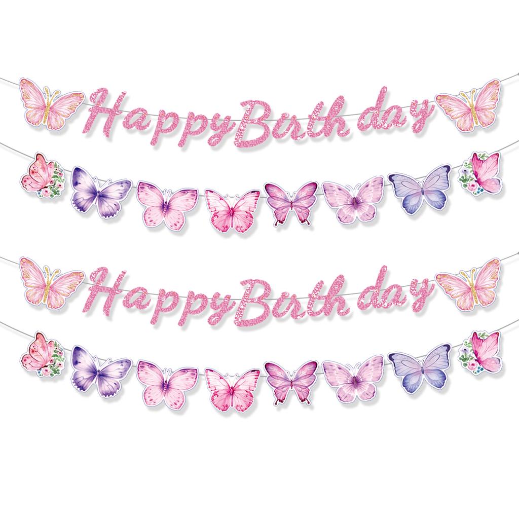 Children'S Birthday Party Decoration Flag Pulling Boys And Girls Birthday Arrangement Banner Flag Pulling