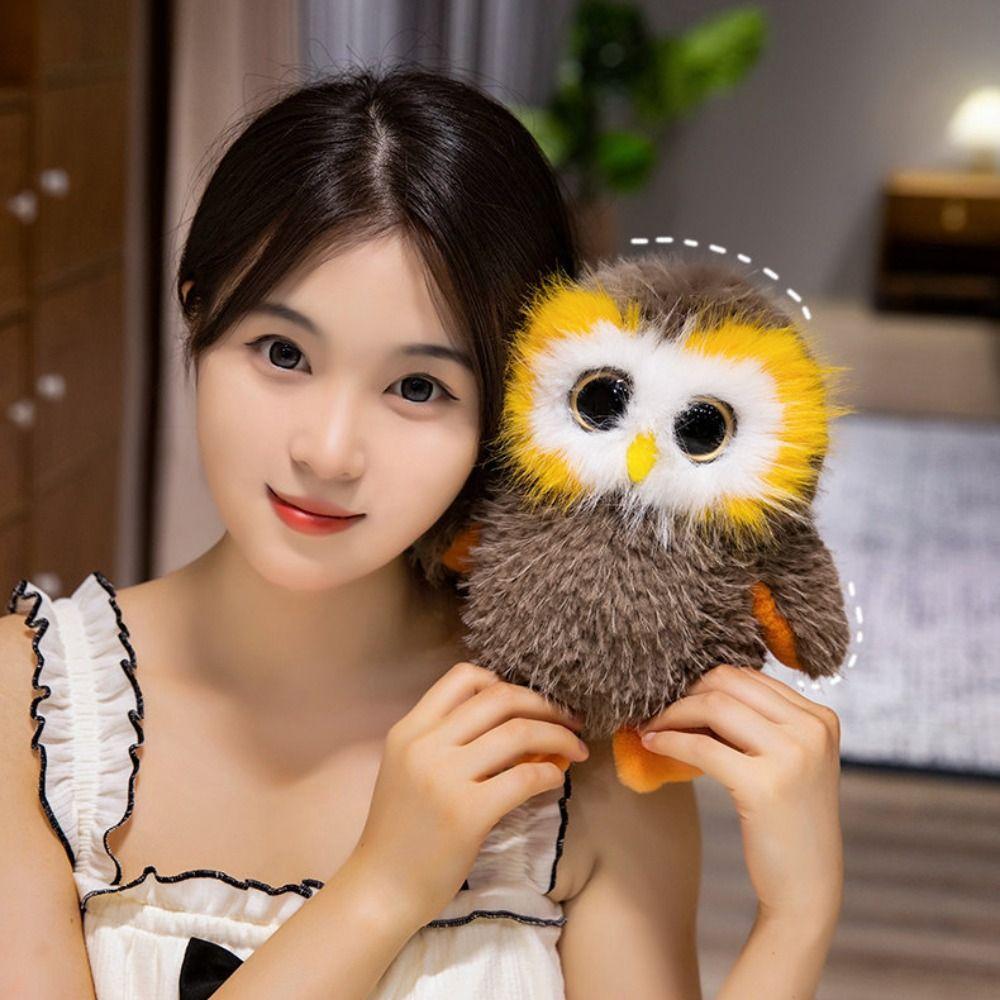Realistic Lovely Stuffed Animals Dolls Fluffy Simulation Owl Toy  Boys Girls