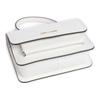 Michael Kors Claire Logo Magnetic Closure Grained Cowhide Crossbody Shoulder Bag Women's White