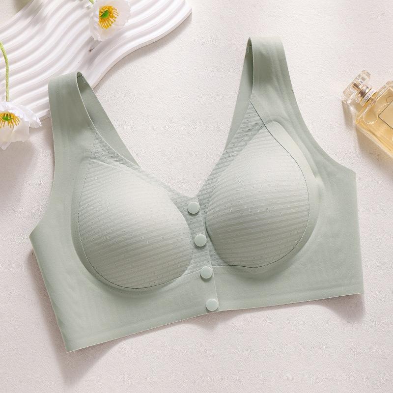 Seamless Wireless Front Buckle Comfortable Nursing Bra Plus Size Breastfeeding Support Bra