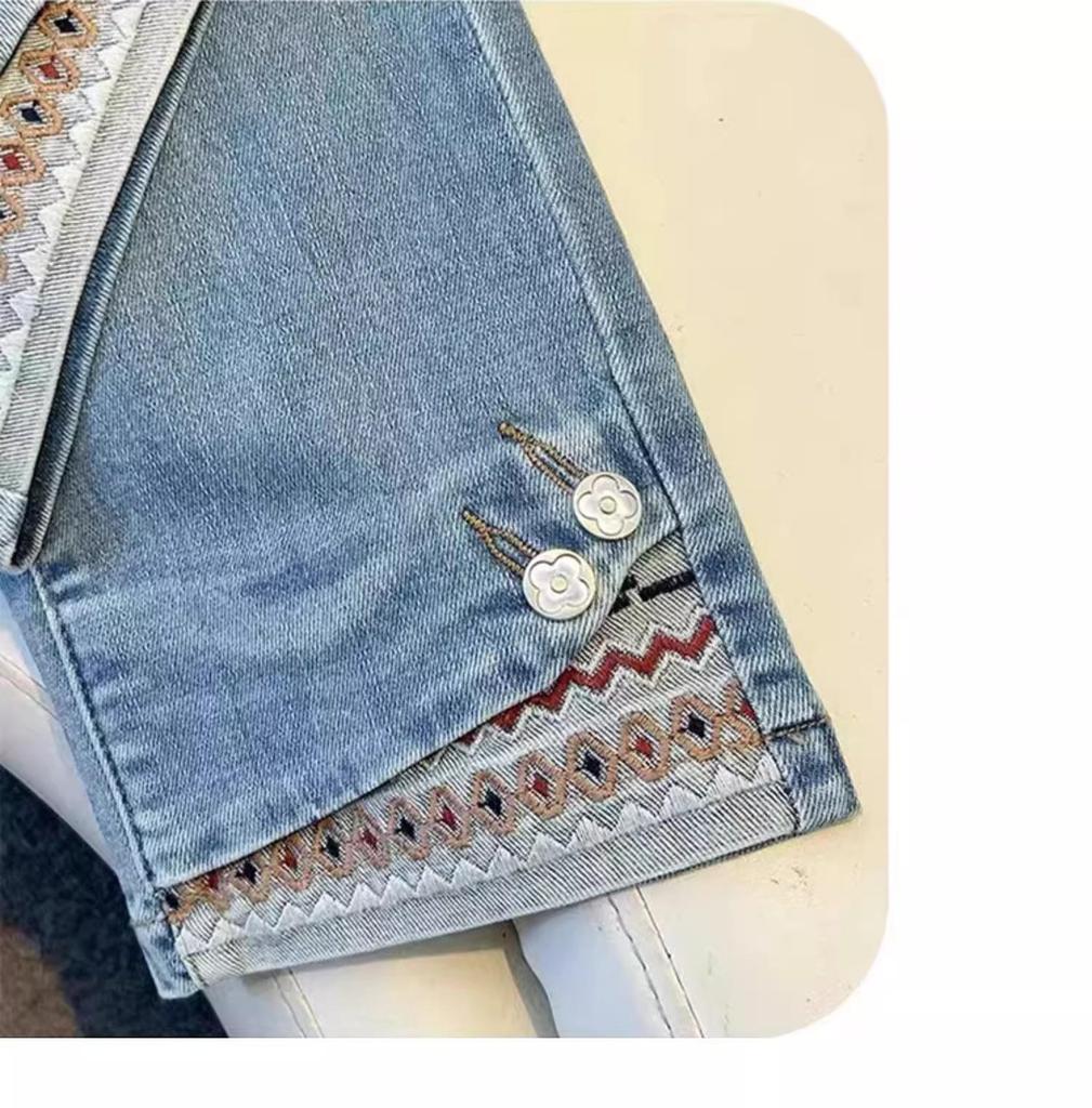 Women's Plus Size Retro Stretch Jeans - High Waist Slimming Straight Leg Pants