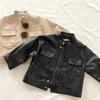 Ropa para niños Chaqueta de cuero para niños Primavera Otoño Chaqueta de motocicleta con cuello levantado para niños y niñas