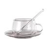 150/250ml Double Wall Glass Coffee Cup With Saucers And Spoon Heat Resistant Espresso Cups With Handle Mug Drinkware Milk Teacup