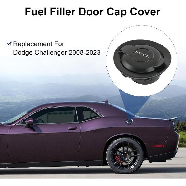 CARMOCAR Fuel Gas Door Vapor Edition Matte Black Replacement For 2008- Dodge Challenger Fuel Filler Door 68250120AA