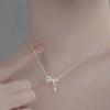 Blingbling Crystal Diamante Bowknot Necklace Clavicle Chain Gifts for Girls Present Sexy Diamante Clavicle Chain