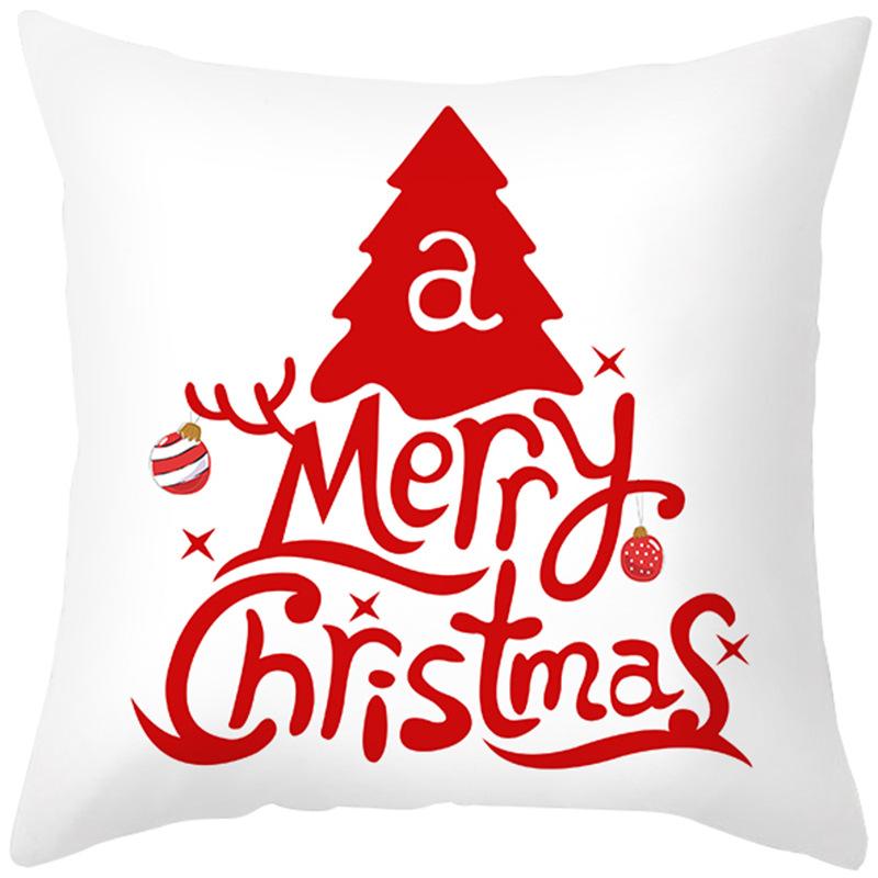 New Christmas Pillow Case Printed Peach Skin Living Room Bedroom Sofa Cushion Home Pillow Case