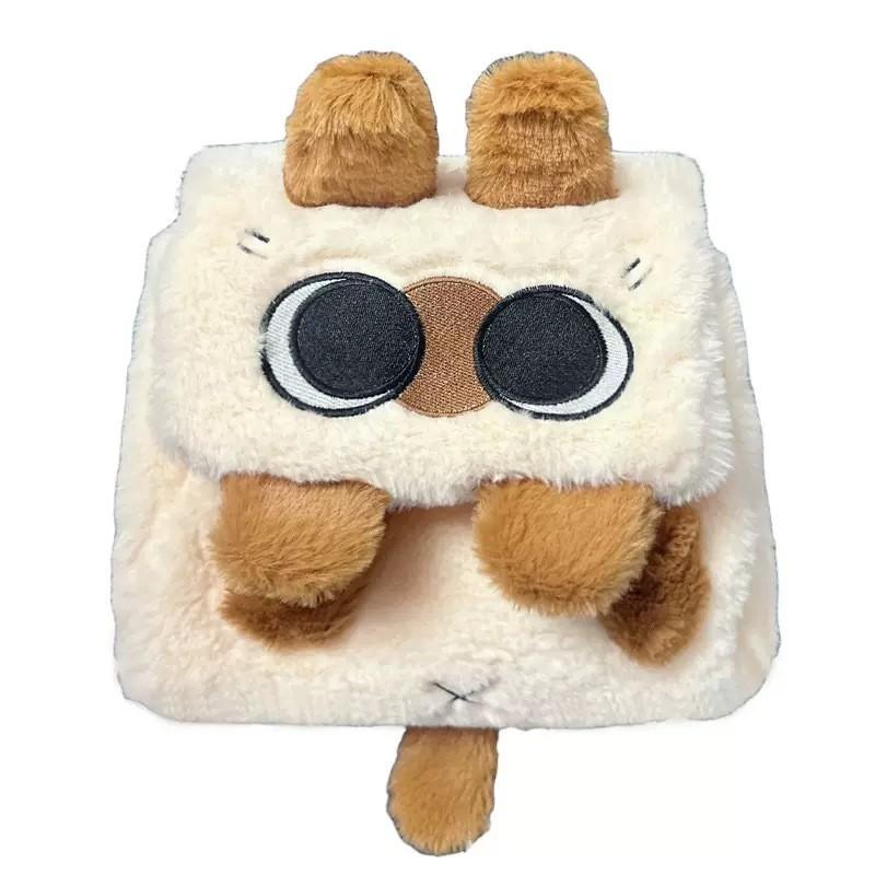 Cat Siamese Plush Backpack Cute Doll Crossbody Bag For Teen Travel School And