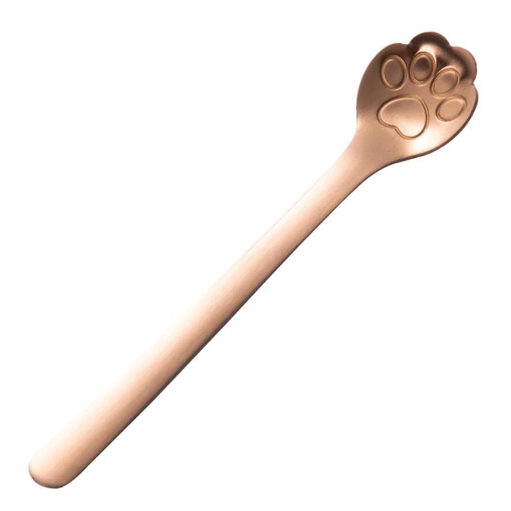 1PC Creative Cute Cat Claw 304 Stainless Steel Spoon Hollow for Ice Cream Coffee Tea Dessert Spoon Kitchen Tableware Accessories