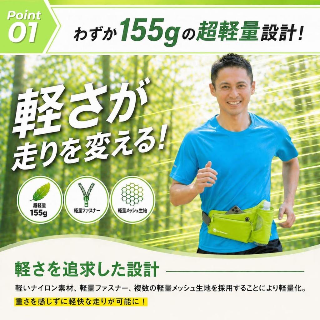 by Hakone Ekiden Running Pouch Holds water bottle and Japanese water bottle waist and RunAir [Recommended runners] U-Makes [Authentic] smartphone,