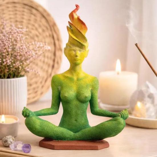Statue Yoga Stampate 3D, Scultura Donna Yoga, Figure Yoga Meditazione, Ornamento Figura Yoga Decorativa per Giardino Zen Studio Yoga