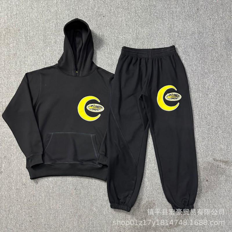 Mens Womens Hooded Streetwear Cotton Sweatshirt Set With Jogger Pants Casual Outfit