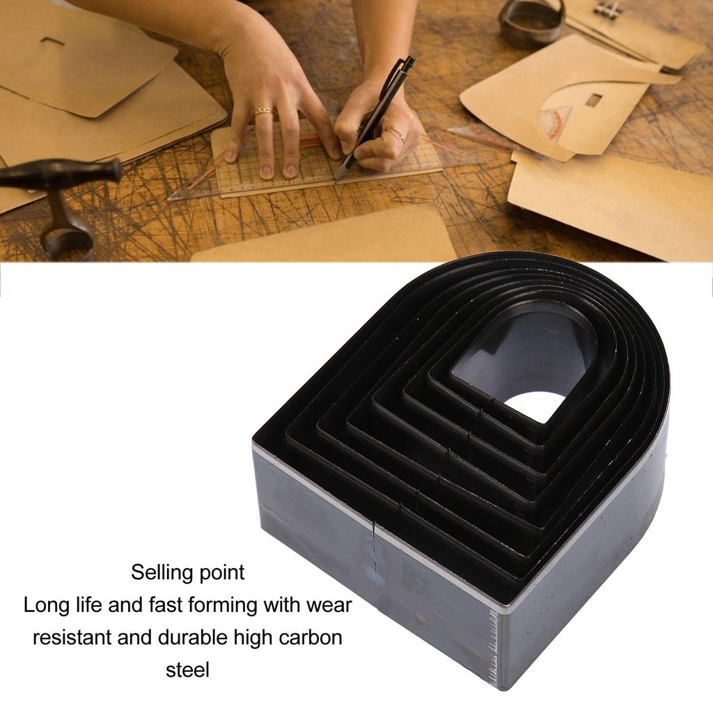 8Pcs Leather Cutting Die Handmade High Carbon Steel Hollow Cutter Mold Punching Tool Set