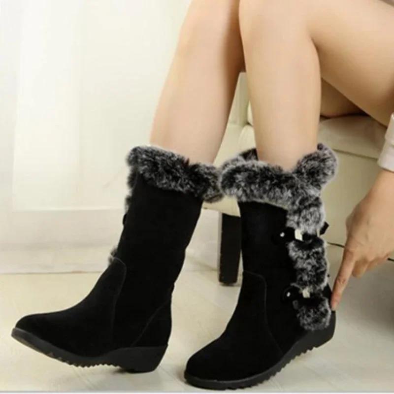 Fashion Women Snow Boots New Female Ankle boots for women Thick Plush non-slip Thigh High Boots Warm Fur Woman Winter Shoes botas mujer