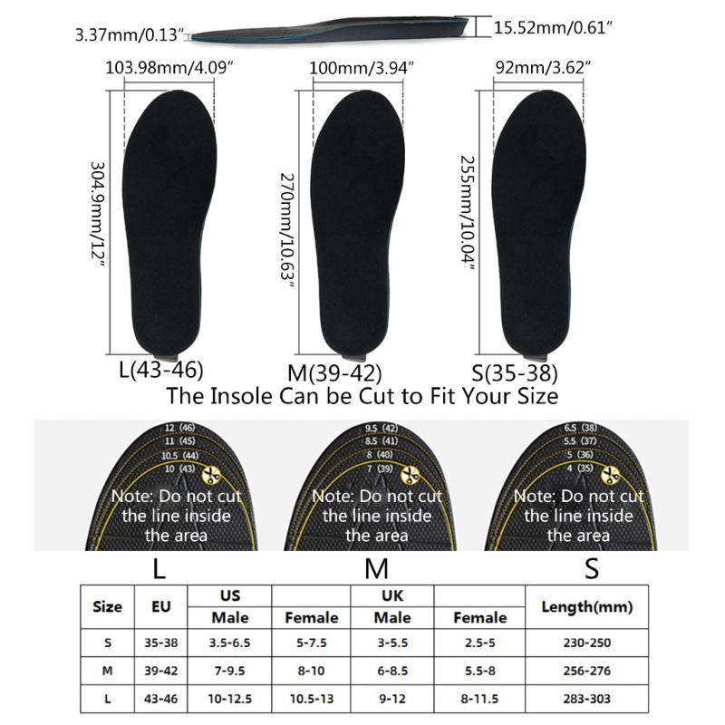 Heated Insoles Electric USB Rechargeable Foot Warmer Winter Warm Insoles Feet Heater Shoe Insoles Thermal Soles Washable