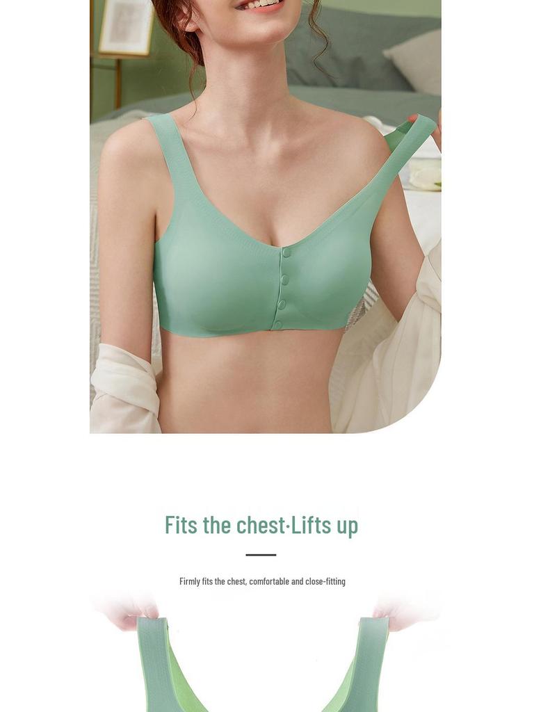 Seamless Plus Size Front Closure Wirefree Nursing Bra - Adjustable, Padded, Thin Style for Women