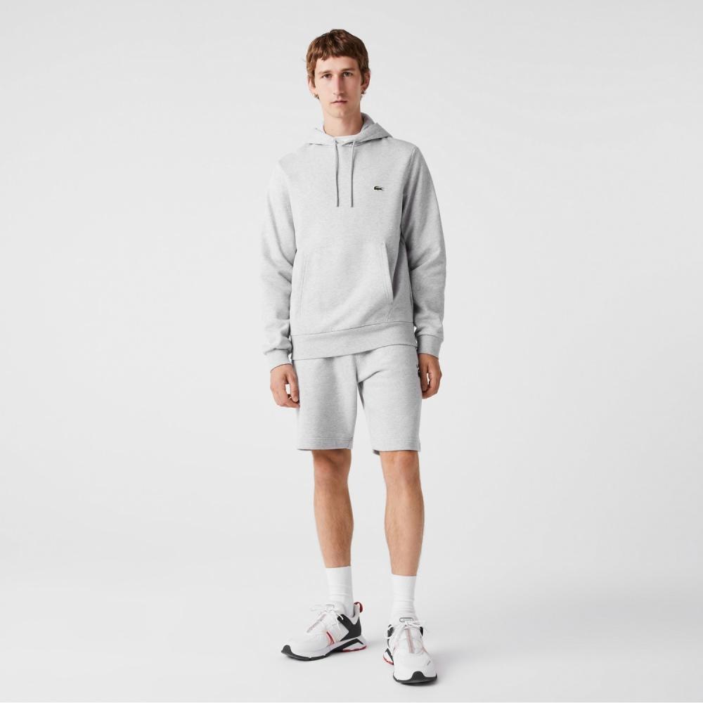 

LACOSTE Mens Basic Hoodie Melange Grey