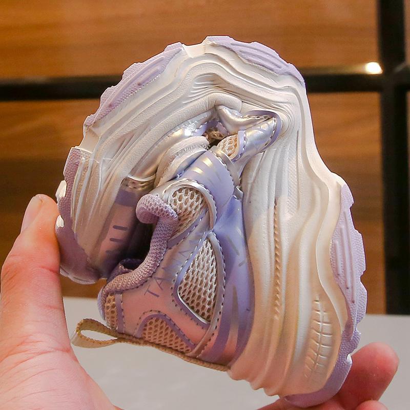 Students Sneakers Handsome Mesh Breathable Kids Running Shoes Thick Soft Sole 2025 New Boys Girls Sports Shoes Non-slip Flexible