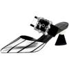 Close Toe Genuine Leather Slides Woman ,Fashion High Heeled Slippers ,Spring /Summer Shoes ,Pointed Toe ,Silver ,Dropship