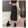 Frühling Sommer Damenbekleidung Einfarbig Elastischer Hoher Bund Lässig Quaste Raffungen Figurbetont Allround-Trend Knie Röcke