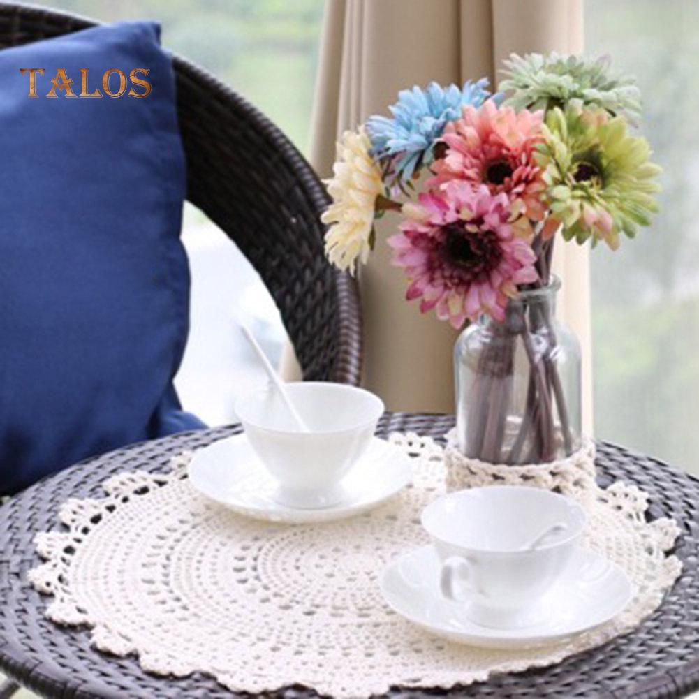 TLS Vintage háčkované bavlněné prostírání Hrnek podložky pod šálek Stolek Čaj Kávový polštářek