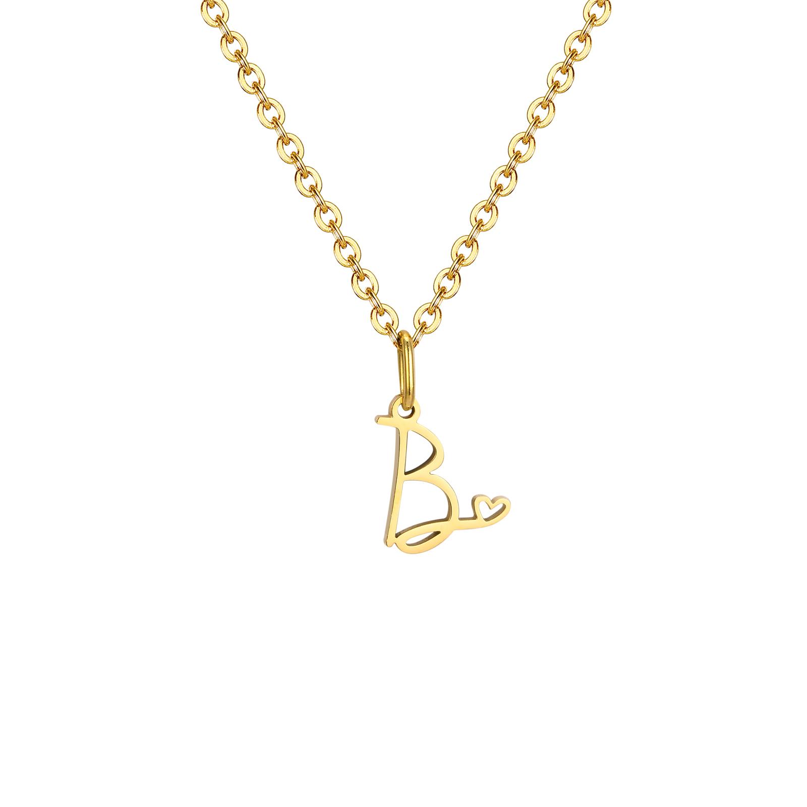 

Charms Heart Initial Necklaces for Women,Gold Plated Letter Pendant Necklace, 26 Capital A-Z Stainless Steel Jewelry 16 -24 35cm-40cm