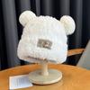 Warm Winter Plush Bear Hat Thick Beanies Caps Fashion Y2K Bear Ear Hat  Women