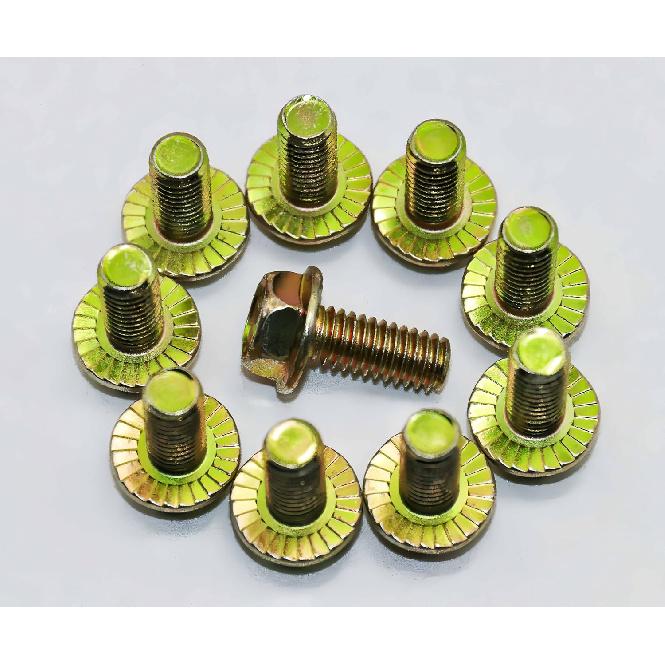 5/16" X 3/4" Flanged Hex Toothed Bolt by Color Zinc Plated, Alloy Steel,Grade 5.(10pcs Pack)