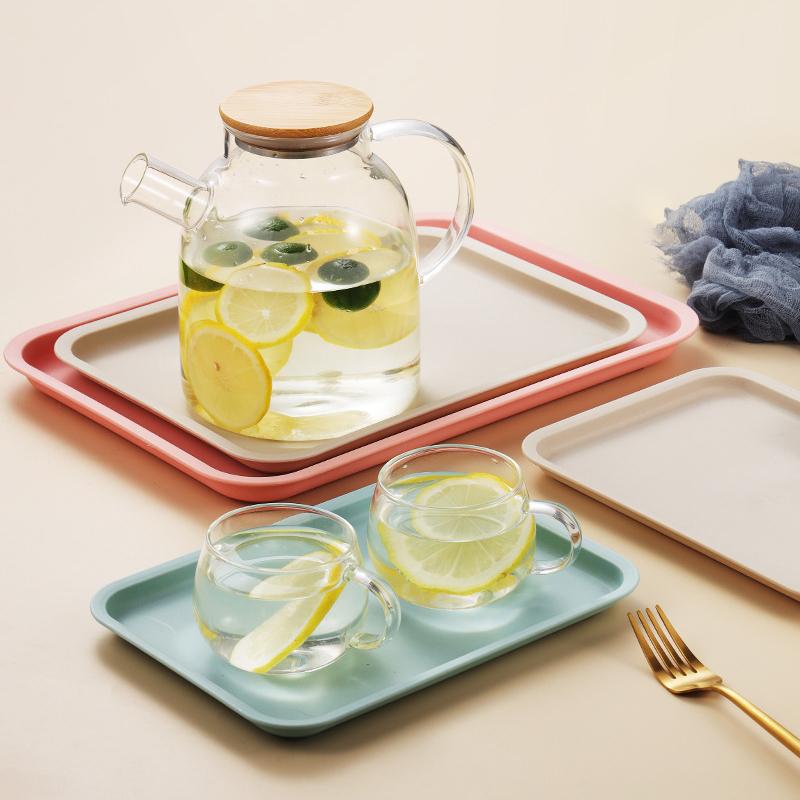 2 stücke Skandinavischen Stil Tablett Kunststoff Haushalt Rechteckigen Wohnzimmer Grill Kaffee Shop Restaurant Tee Tablett