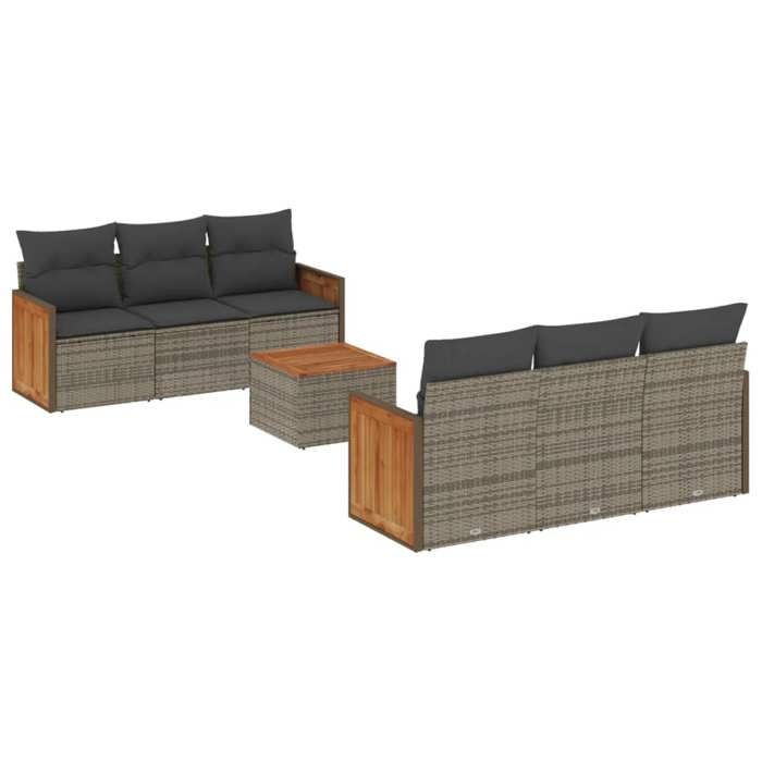 VidaXL Garden Lounge Set with Cushions 7 Pcs, Patio Sofas, Patio Furniture Set, Outdoor Furniture, Grey 3259876