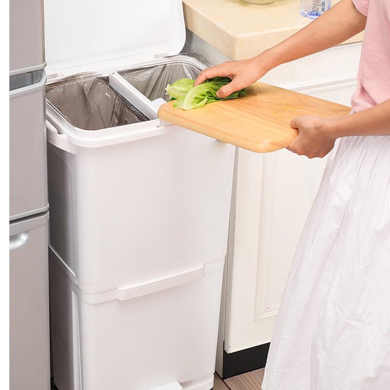 HUIHUADU 38L Dual-Layer Foot Pedal Trash Can