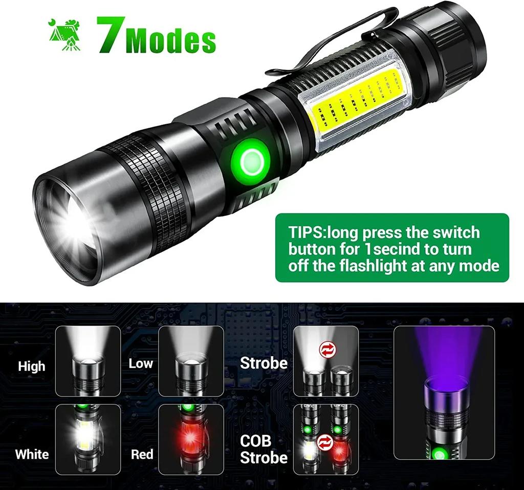 UV Light High Power Led Flashlight USB Rechargeable Camping Lantern Pets Urine Stains Black Light Led Ultraviolet Torch Lamp