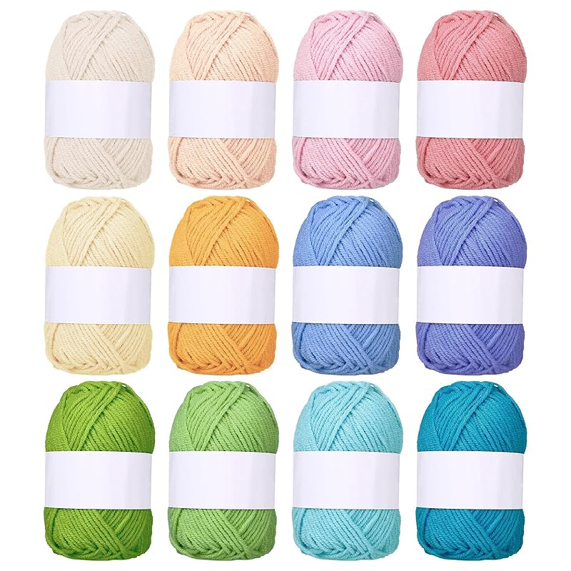 

LIHAO yarn 1 ball 25g 12 color set Medium thin acrylic thread Approximately 180m knitting knitting yarn weaving thread