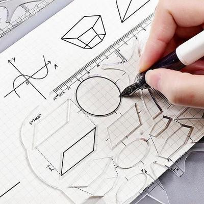 Multifunktionell Geometrisk Ritlinjal för Gymnasieelever