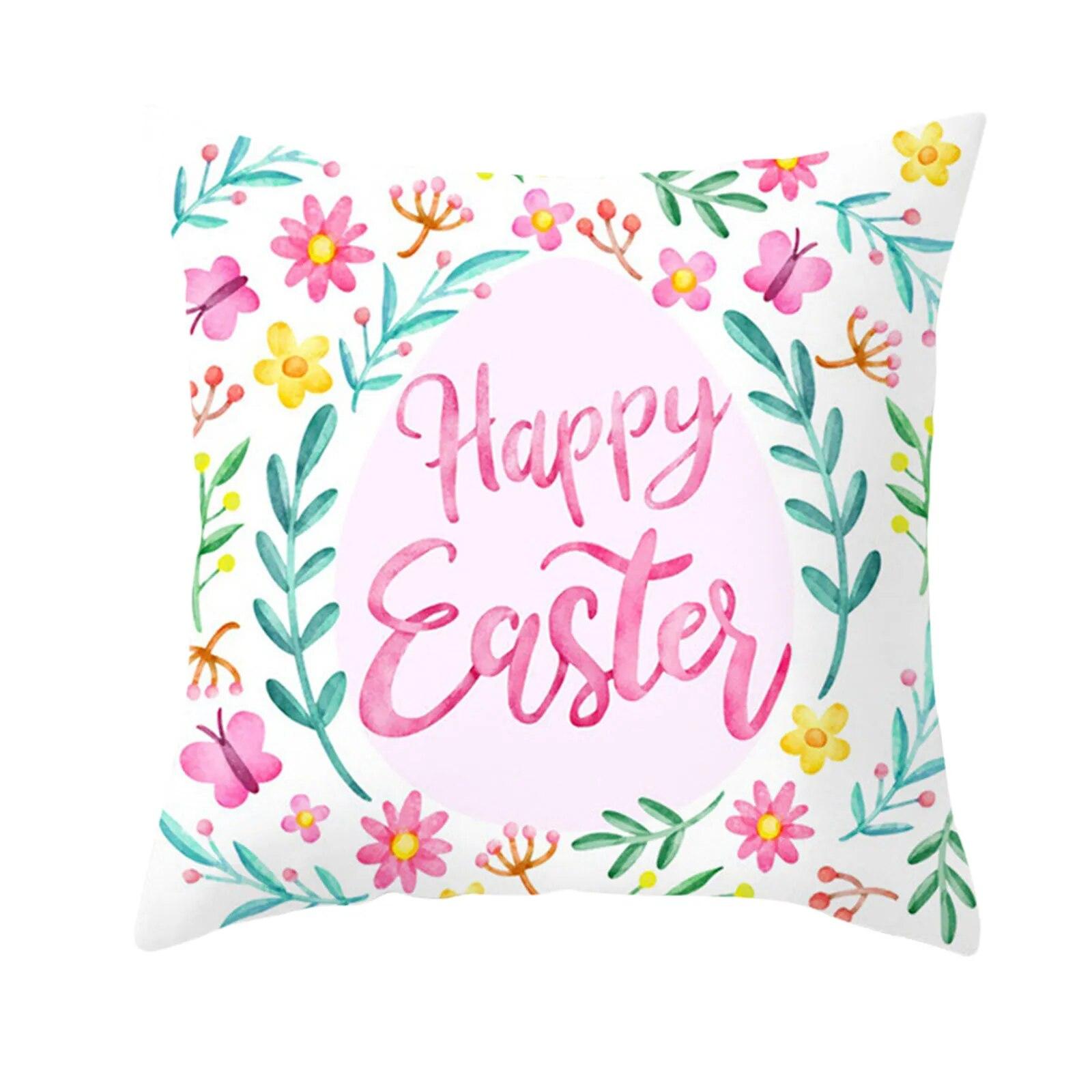 

Пасхальный милый кролик, декоративная наволочка, чехол для диванной подушки, украшение для спальни, комнаты, дома 45*45 см 40x40cm