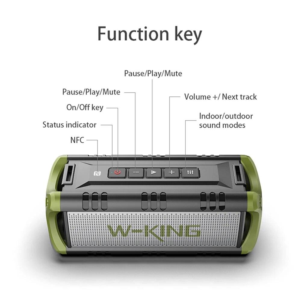 W-KING D8mini Wireless Bluetooth Speaker 30W Boombox Outdoor Portable Wireless Super Loud Power Speaker