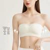 Bezešvá bandeau podprsenka bez ramínek proti sklouzávání pro malá prsa - Letní tenký styl, neviditelný push-up s krásným designem zad