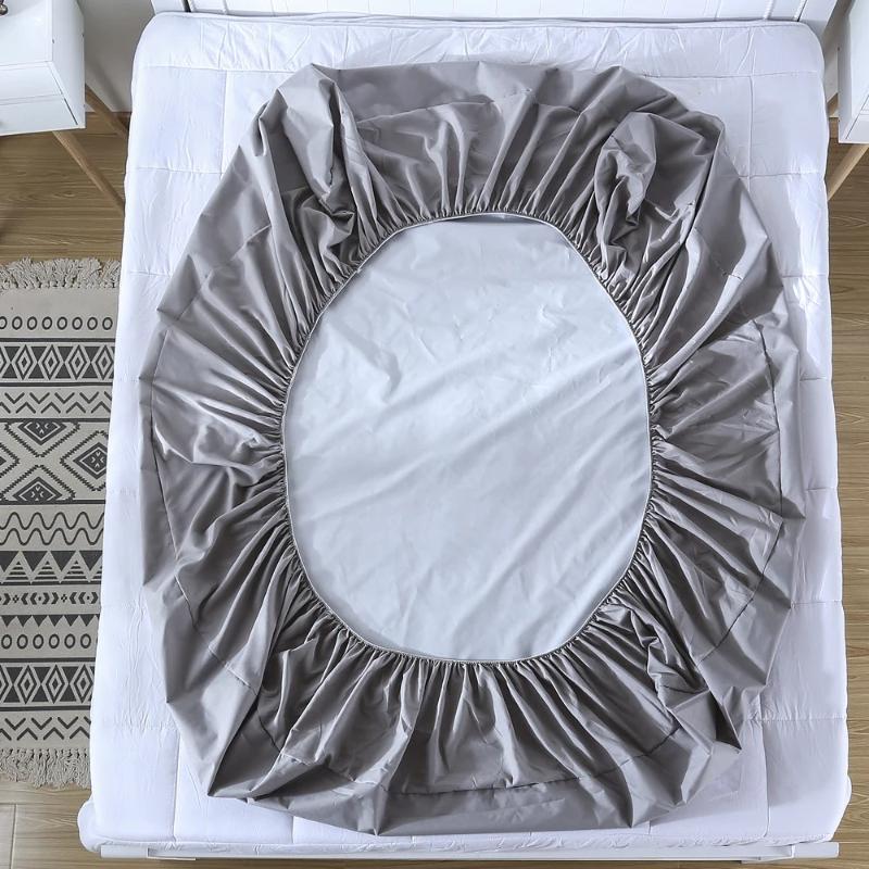  Protector de Colchón Sólido Funda de Sábana Impermeable Negro/Gris/Azul Marino Cubierta de Colchoneta para Cama