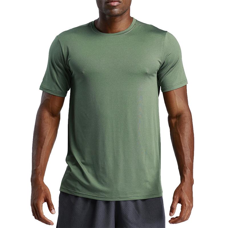Men's Quick-Dry Ice Silk Running T-Shirt - Solid Color, Short Sleeve, Breathable, Loose Fit