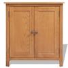 Low Sideboard - VIDAXL - Solid Oak Wood - 2 Doors - Scandinavian and Modern Style