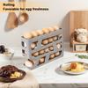 4 Tiers Stackable Egg Organizer Large Capacity Refrigerator Egg Storage Box Space-Saving Eggs Rolling Rack for Fridge Countertop