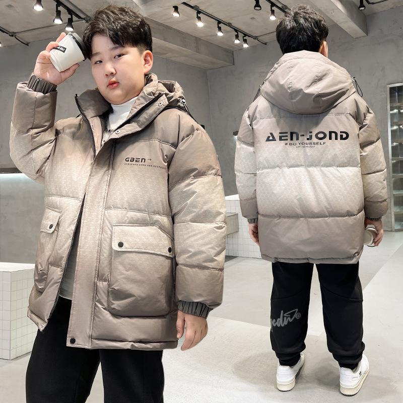

Plus Size Boys Winter Down Cotton Jacket - Warm, Thick, Loose-Fit for Medium & Large Kids Size 180 for 130-150 lbs