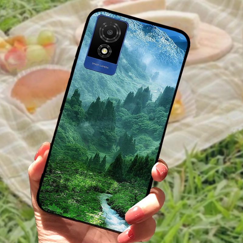 Per cover custodia TCL 501 Per TCL501 Silicone Morbido Marmo Nero Paraurti Funda Coque per TCL 501 T433D Protezione Completa 2024